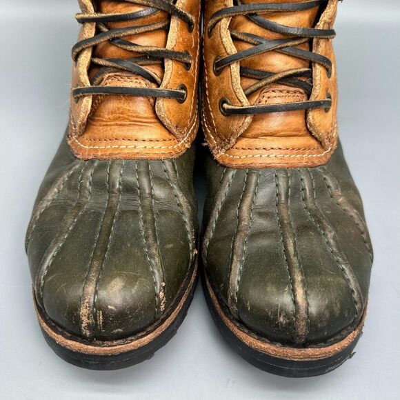 Frye Veronica Women's 6.5 Brown Leather Shearling Duck Boots Lace-Up Mid-Calf - Picture 4 of 12